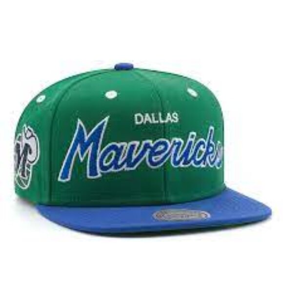 Dallas Mavericks 2 Tone Script Snapback Mitchell & Ness - Picture 1 of 6